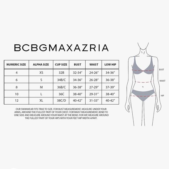 BCBGMAXAZRIA One Piece Swimsuit Bathing Suit Tummy Control Medium M NWT - Picture 4 of 10